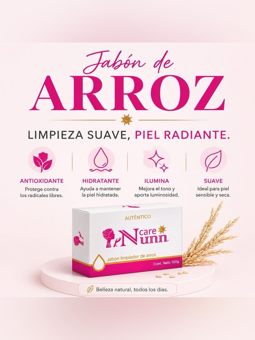 Nunn Care Limpiadora & Nunn Care Jabón de Arroz Dúo - Picture 2 of 7